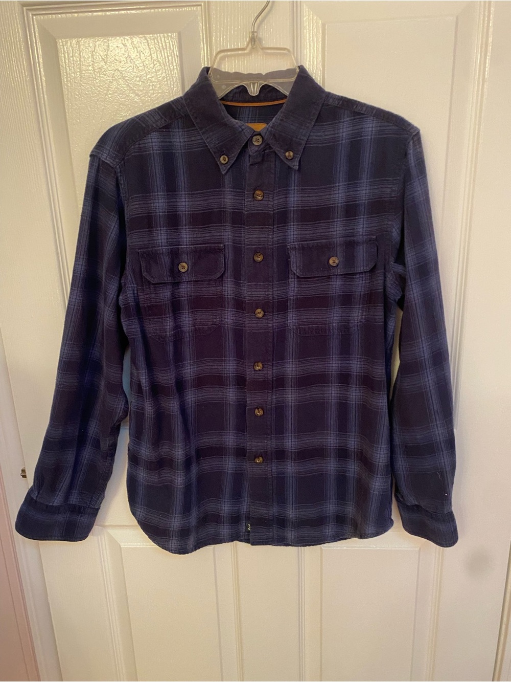 Men's Navy Plaid Button-Up Shirt